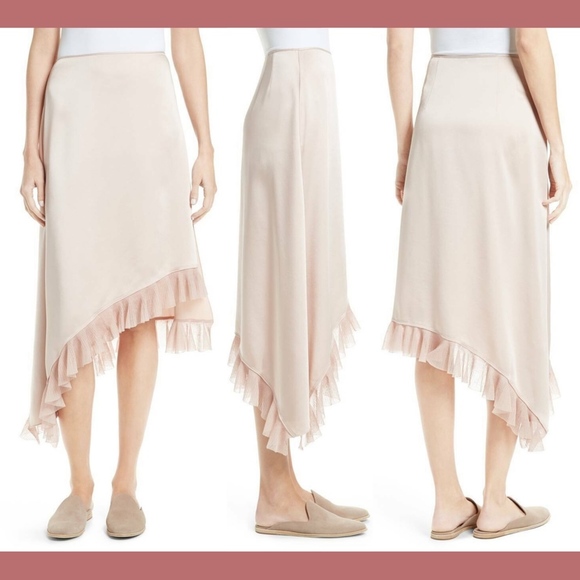 NWT Elizabeth and James Ailie Asymmetrical Ruffle Skirt in‎ Biscuit [SZ 8 ] - Picture 1 of 8